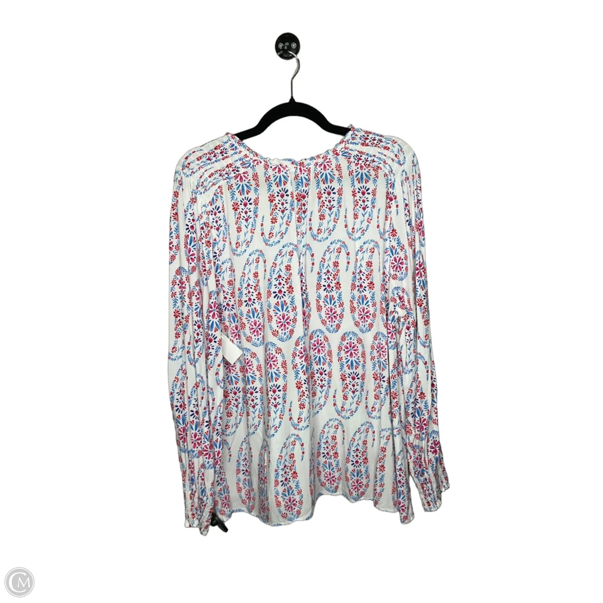 Top Long Sleeve By Talbots In Blue & Red & White, Size: Xl