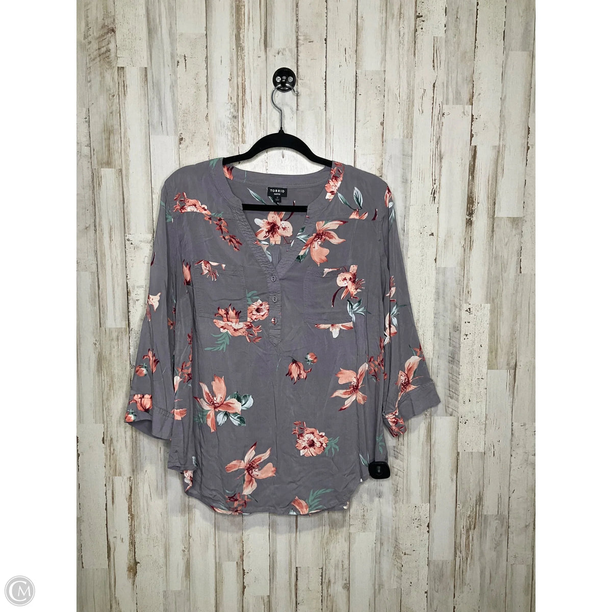 Top 3/4 Sleeve By Torrid In Purple, Size: L