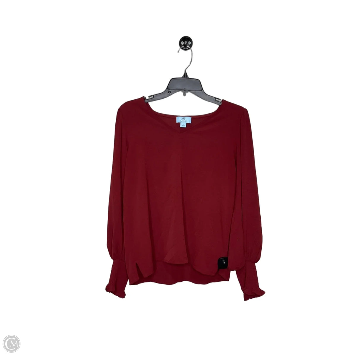 Top Long Sleeve By Cece In Maroon, Size: S