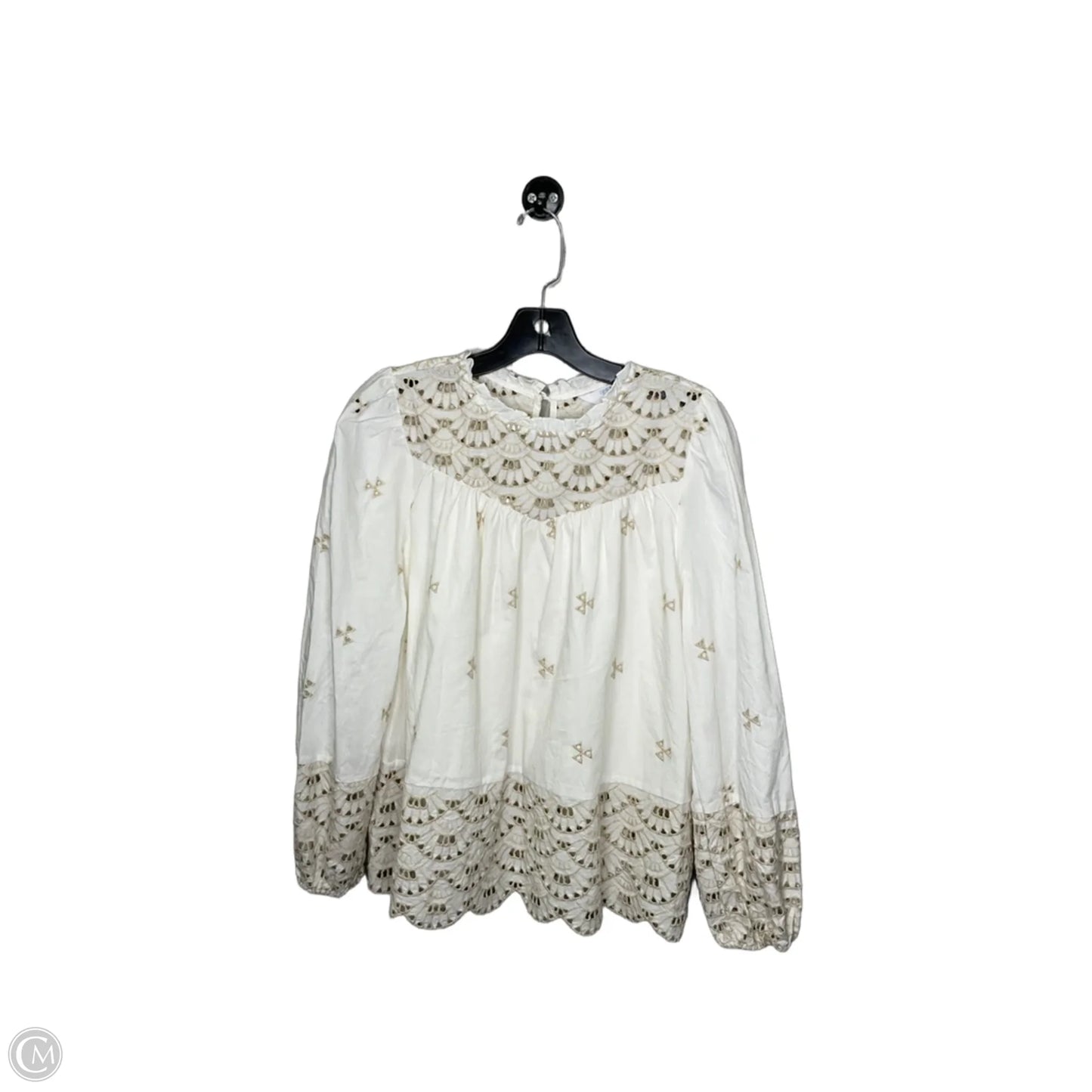 Top Long Sleeve By Time And Tru In White, Size: S