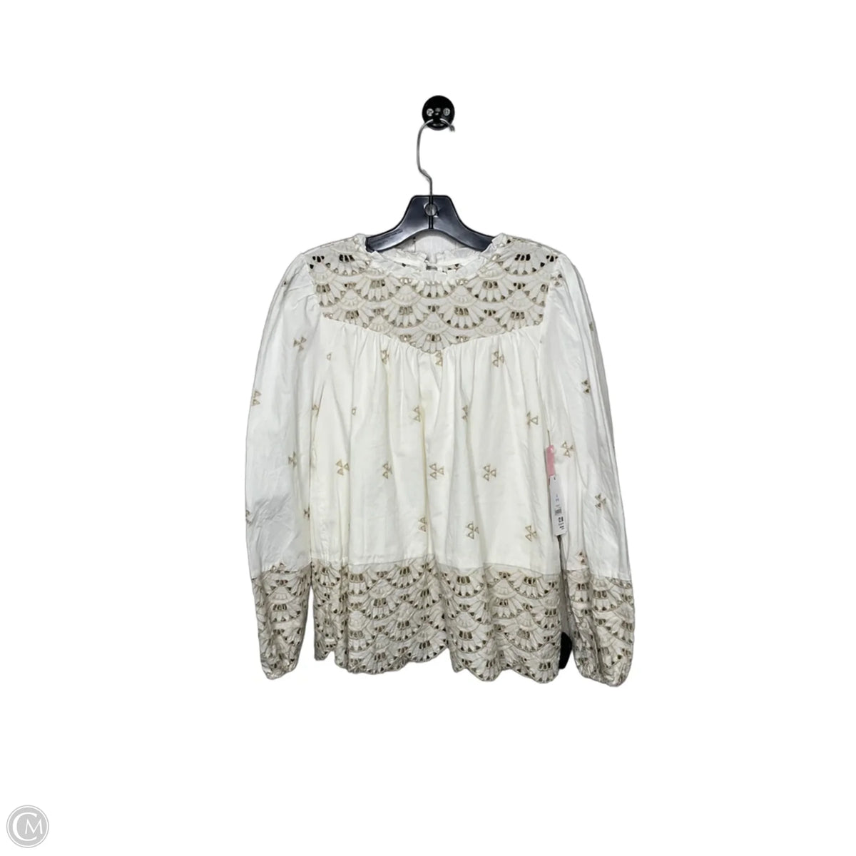 Top Long Sleeve By Time And Tru In White, Size: S