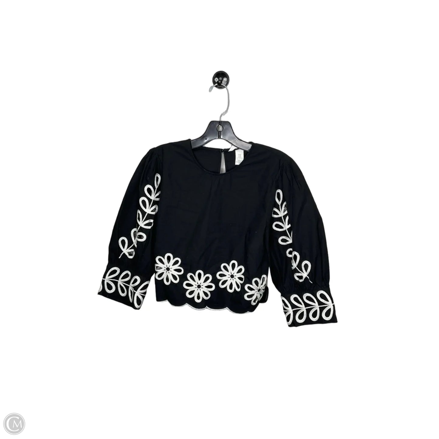 Top Long Sleeve By H&m In Black, Size: M