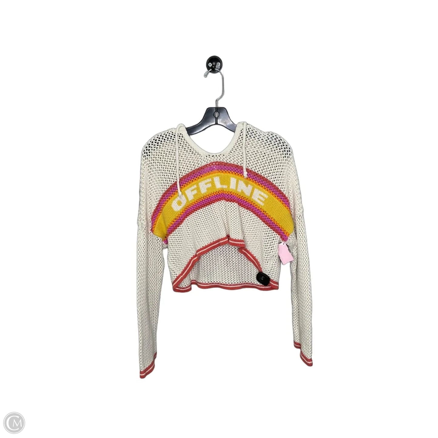 Athletic Sweatshirt Hoodie By Offline In Cream, Size: M