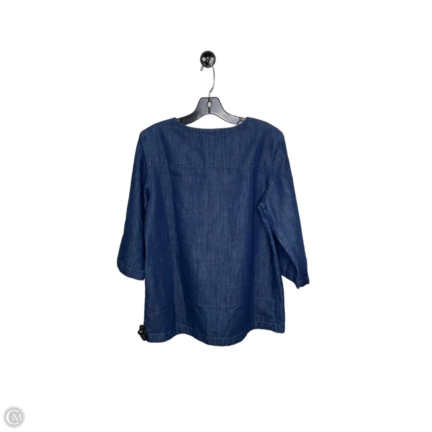 Top 3/4 Sleeve By Martha Stewart In Blue Denim, Size: S