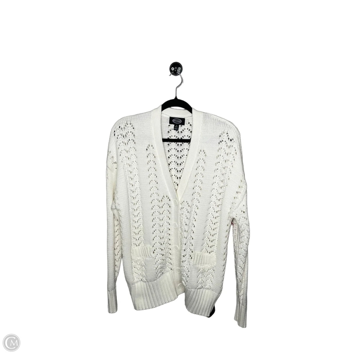 Cardigan By Scoop In White, Size: S