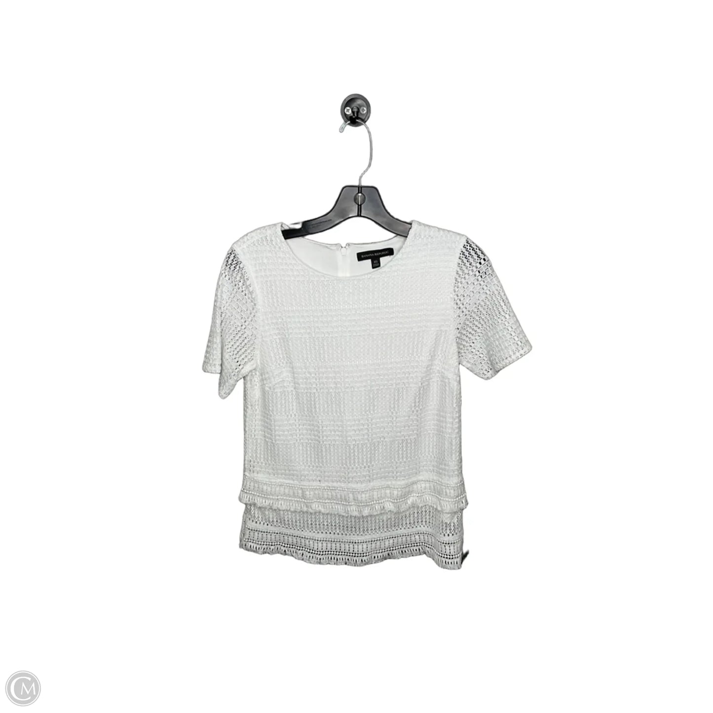 Top Short Sleeve By Banana Republic In White, Size: Xs