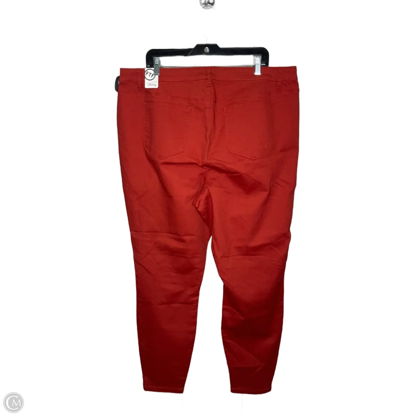 Jeans Skinny By Fashion To Figure In Orange, Size: 22