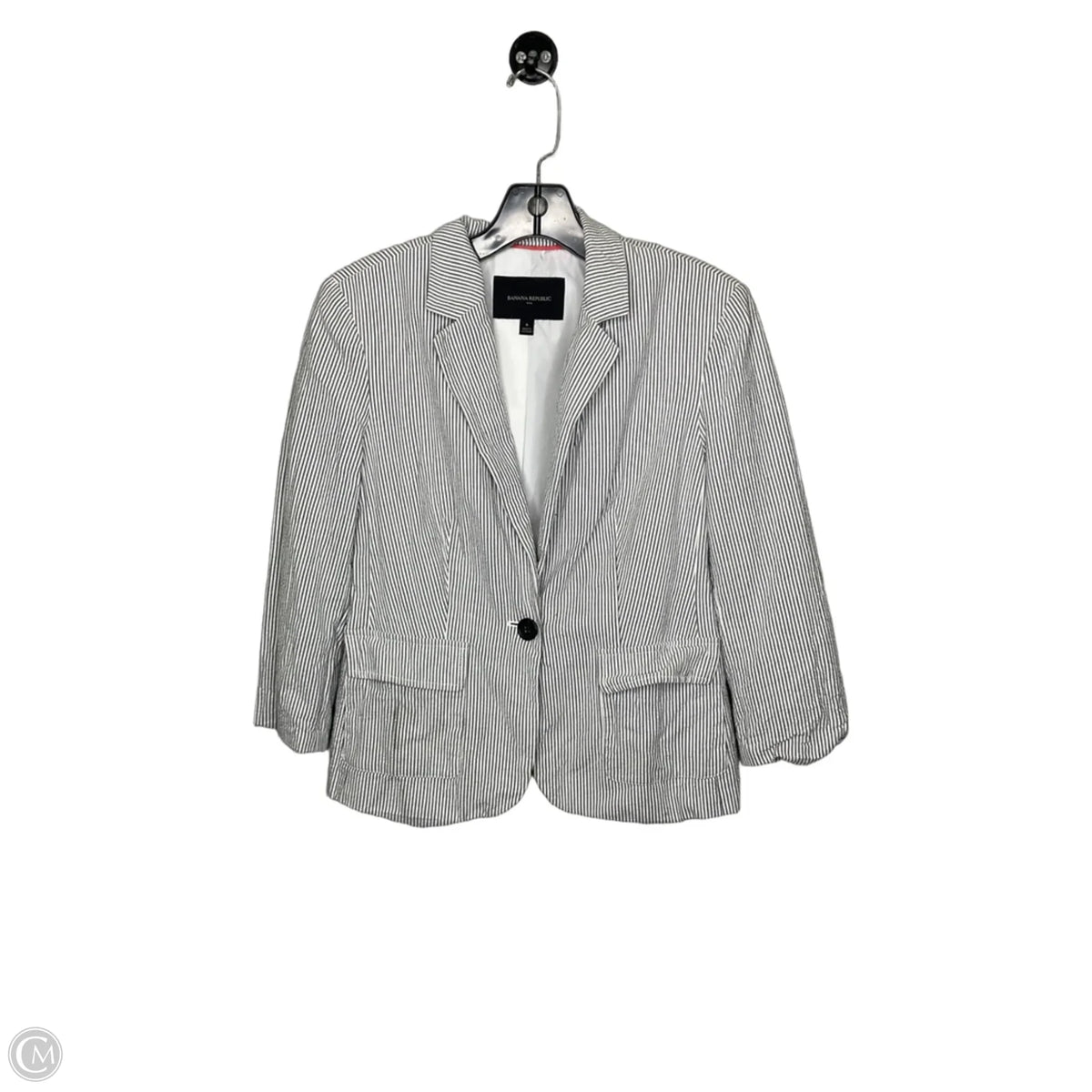 Blouse 3/4 Sleeve By Banana Republic In Striped Pattern, Size: 6