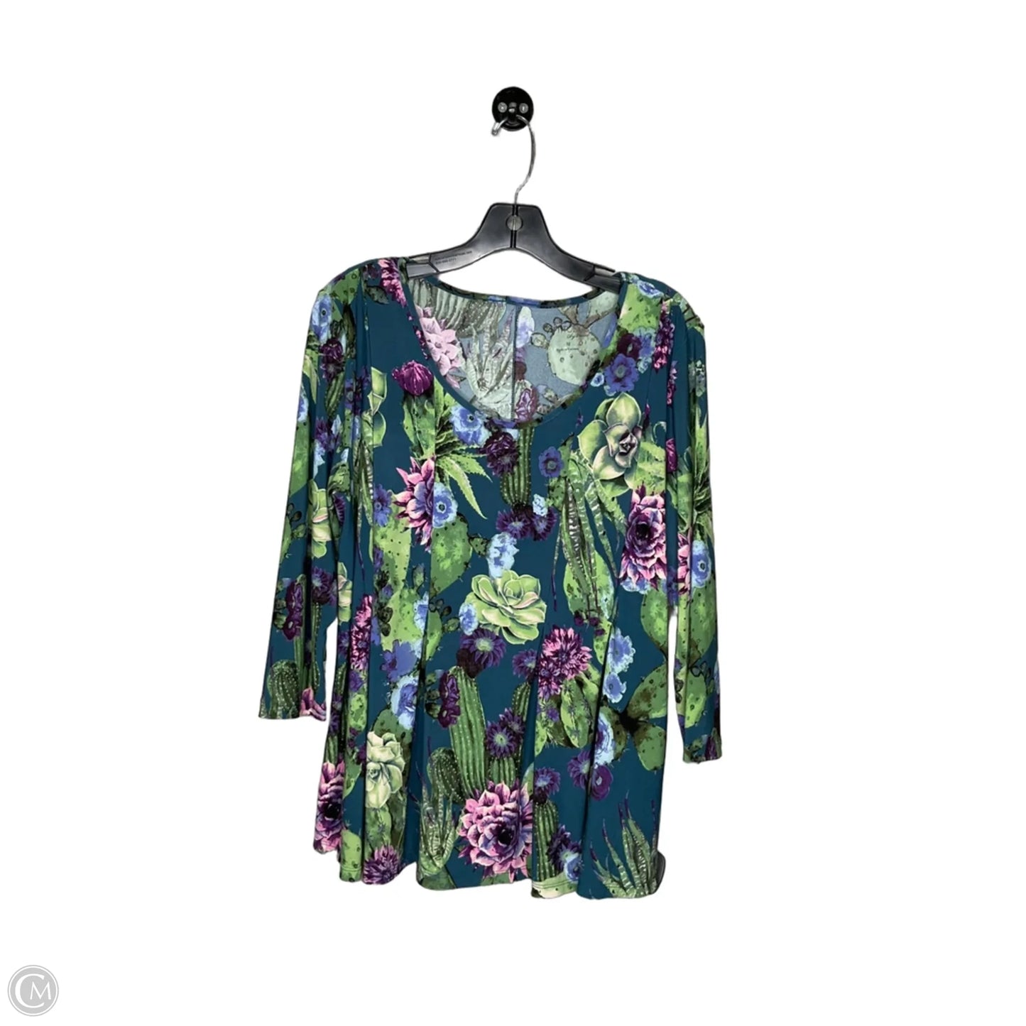 Top 3/4 Sleeve By Clothes Mentor In Floral Print, Size: M