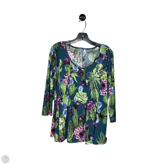 Top 3/4 Sleeve By Clothes Mentor In Floral Print, Size: M