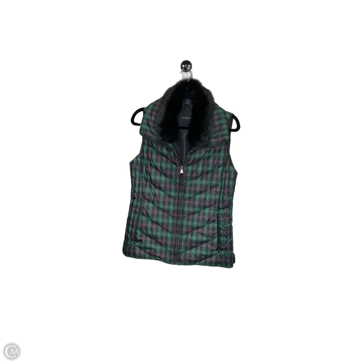 Vest Puffer & Quilted By Talbots In Plaid Pattern, Size: S