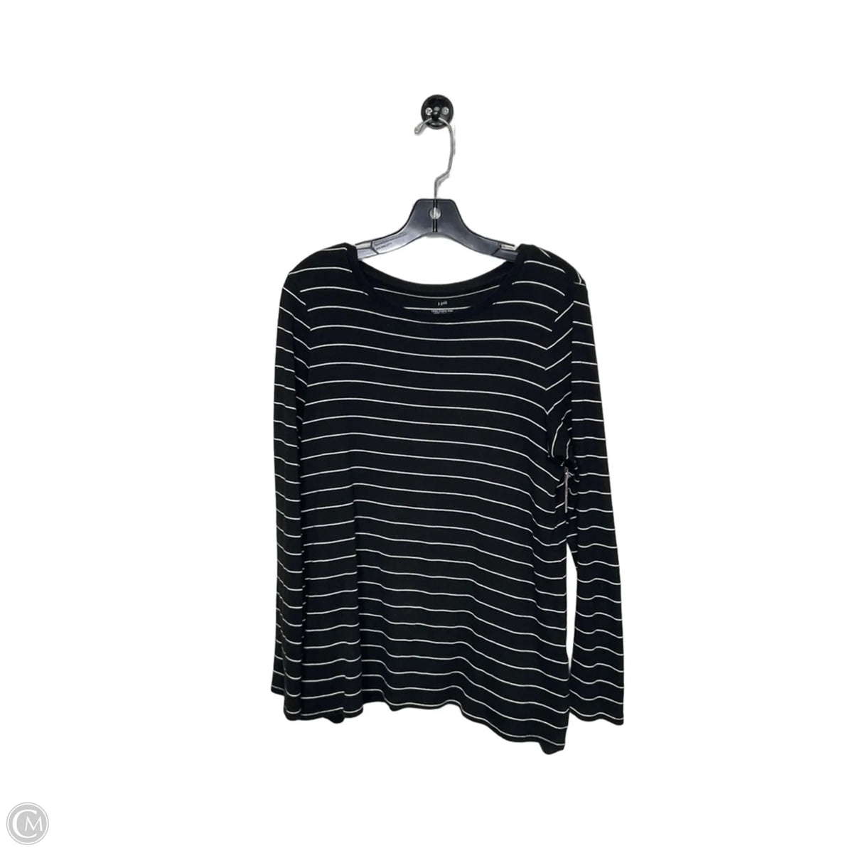 Top Long Sleeve By J. Jill In Black & White, Size: M