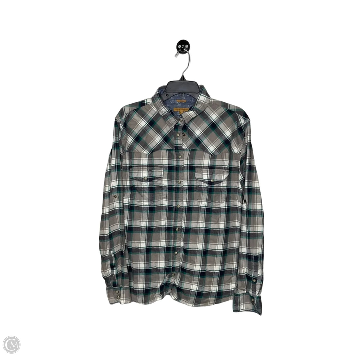 Top Long Sleeve By Bea In Plaid Pattern, Size: Xxl