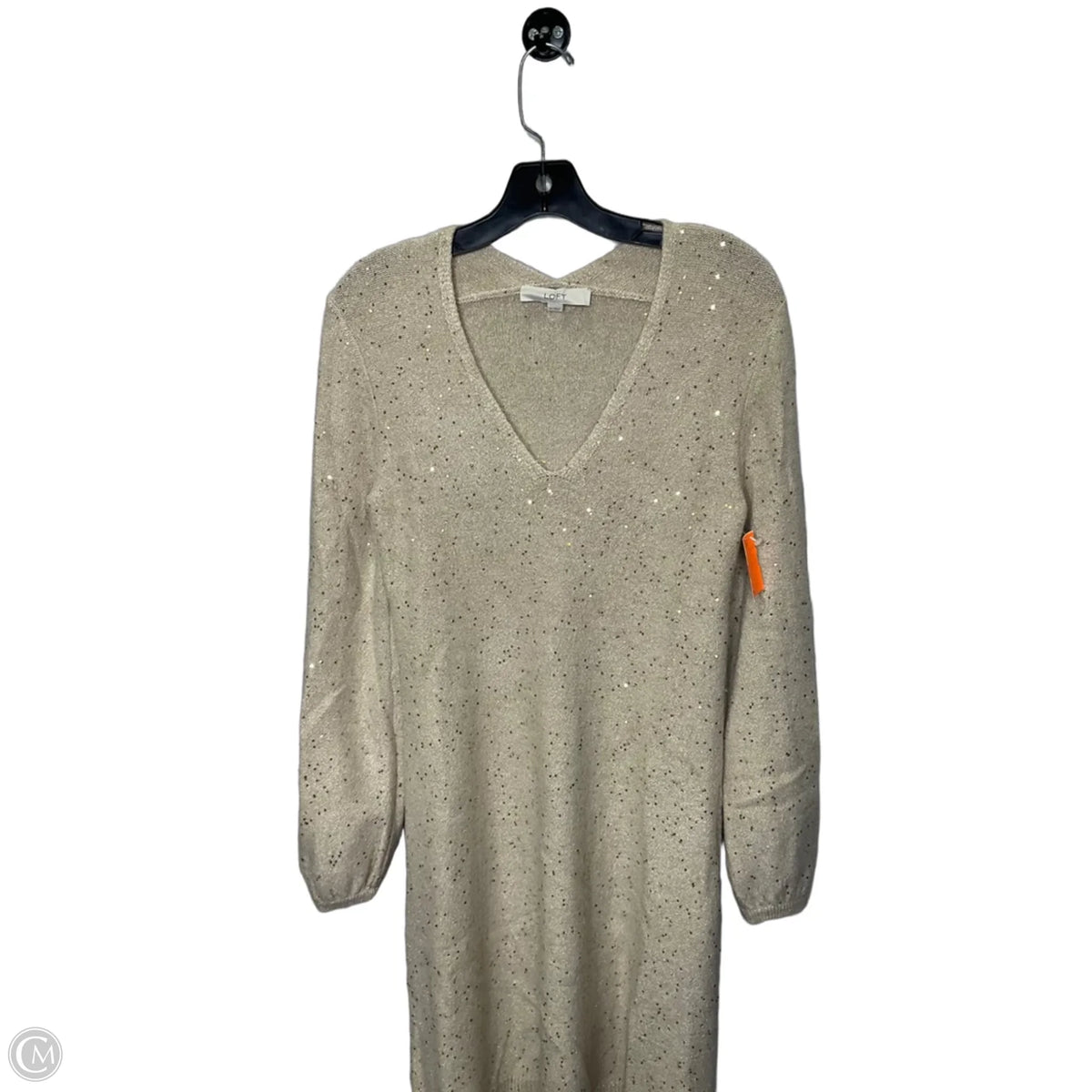 Dress Party Midi By Loft In Gold & Tan, Size: Xs