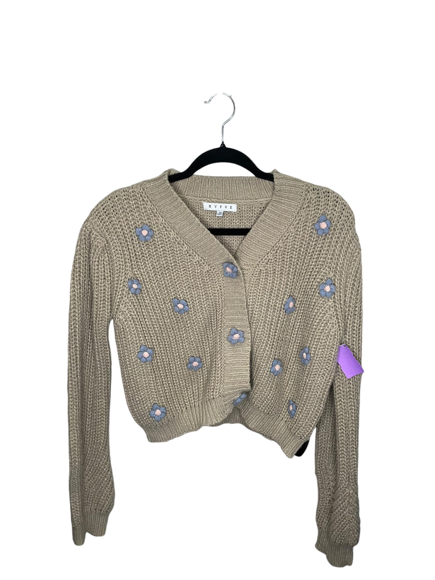 Sweater Cardigan By Hyfve In Beige, Size: M