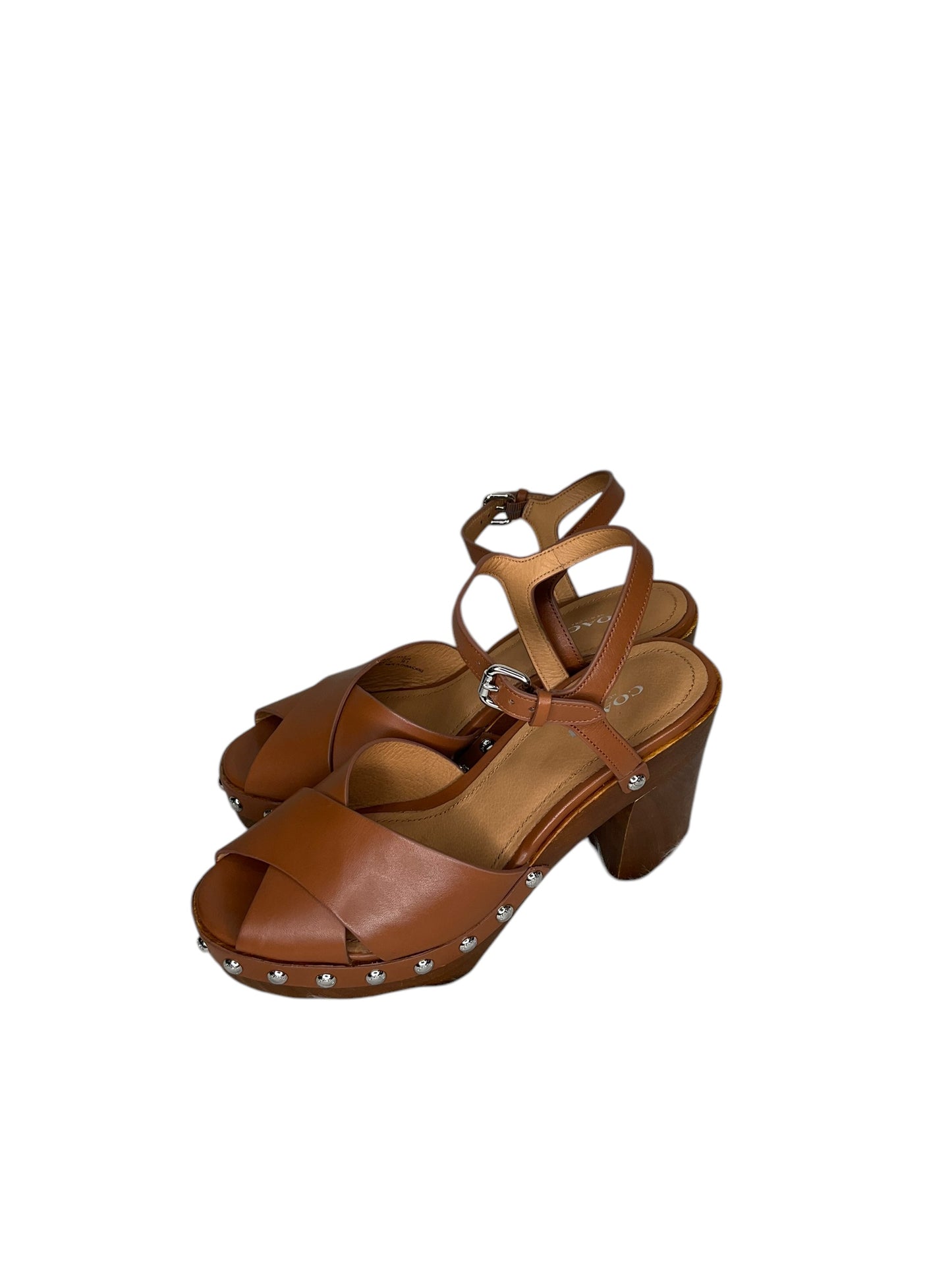 Shoes Heels Block By Coach In Brown, Size: 8.5