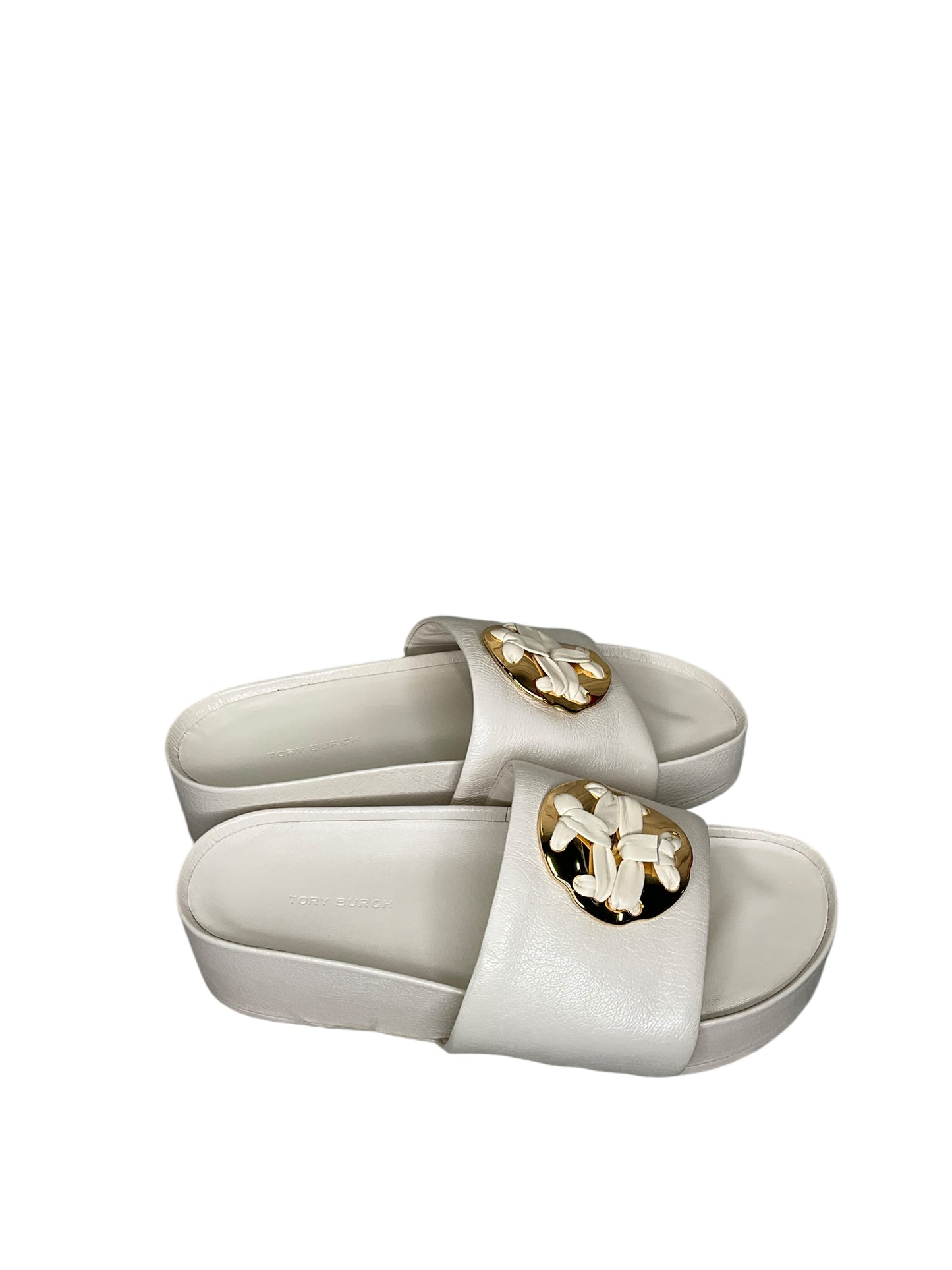 Sandals Heels Platform By Tory Burch In White, Size: 8.5