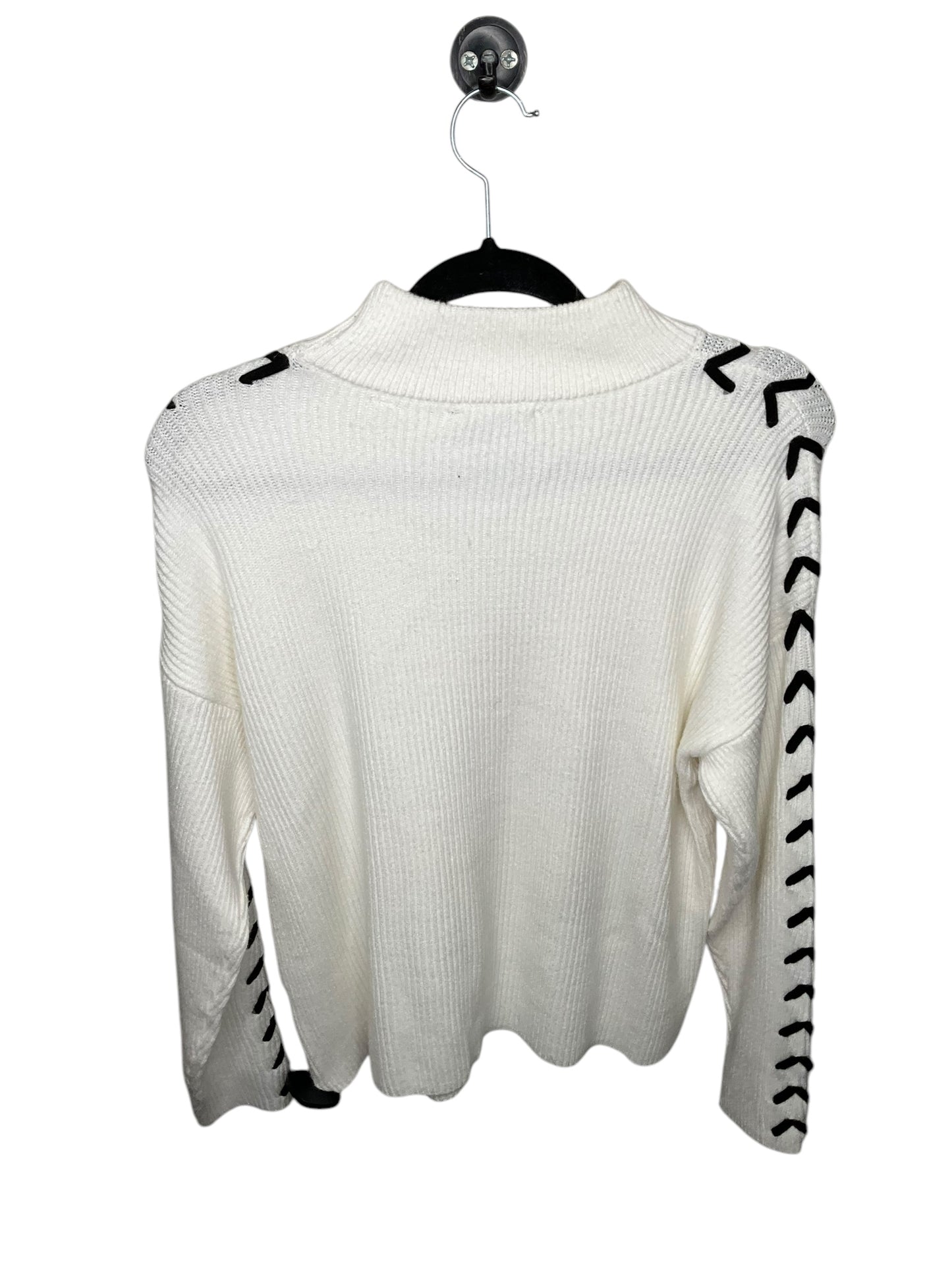 Sweater By Tahari By Arthur Levine In Black & White, Size: M