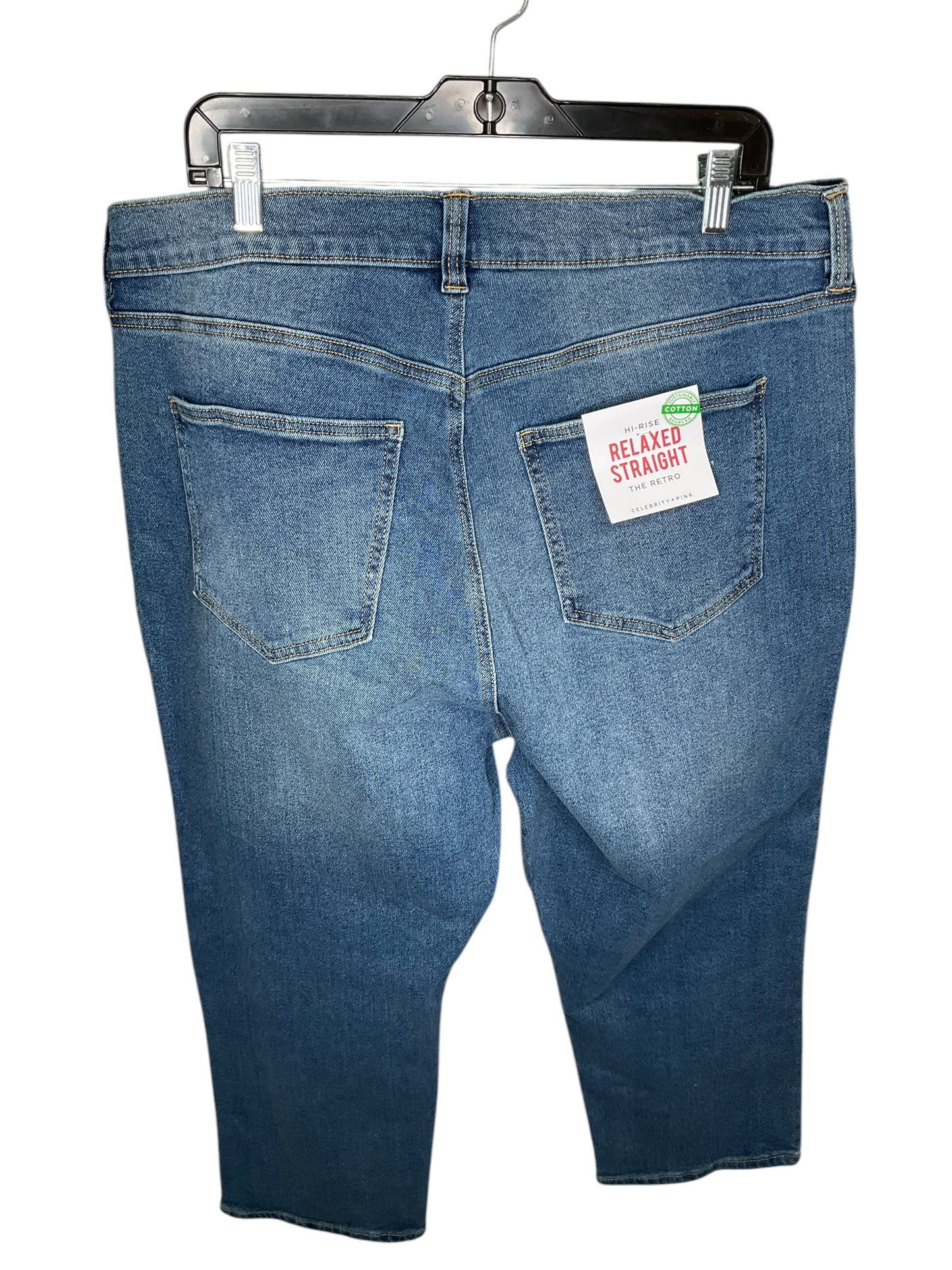 Jeans Boyfriend By Celebrity Pink In Blue Denim, Size: 16