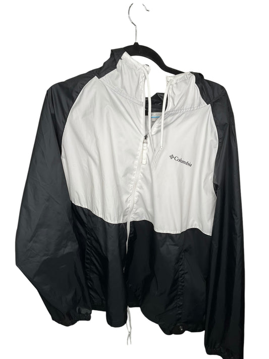 Jacket Windbreaker By Columbia In Black & White, Size: 3x