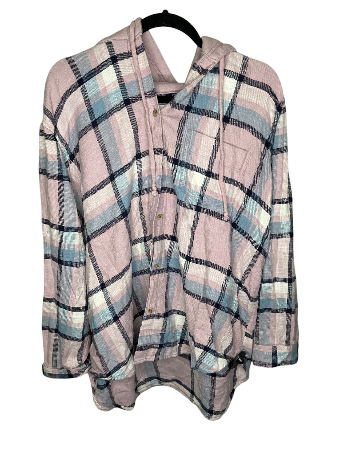 Top Long Sleeve By American Eagle In Plaid Pattern, Size: Xl