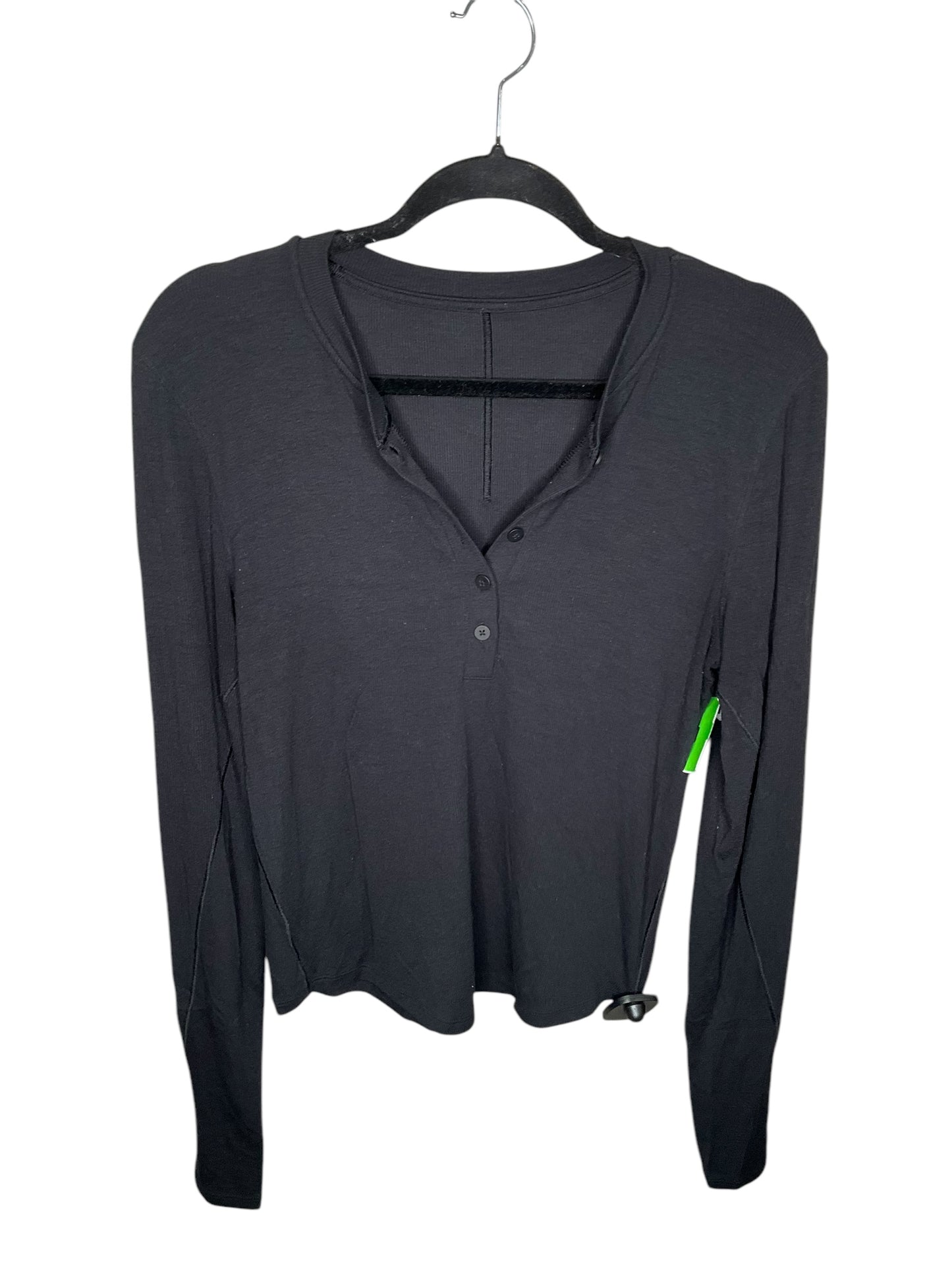 Athletic Top Long Sleeve Collar By Lululemon In Black, Size: M