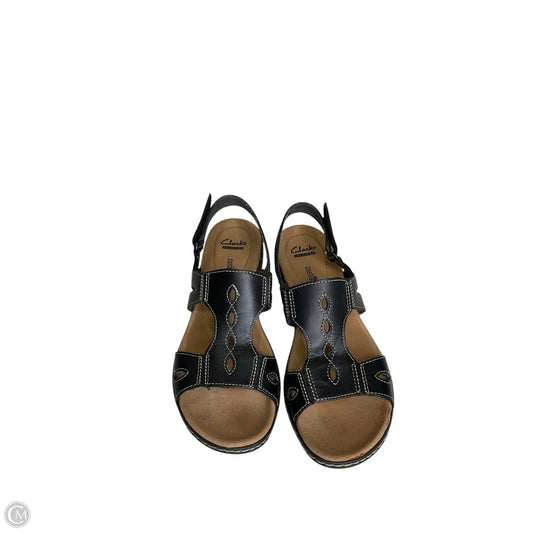 Sandals Flats By Clarks In Black, Size: 8.5