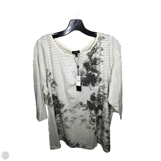 Top Long Sleeve By Talbots In Cream, Size: 3x