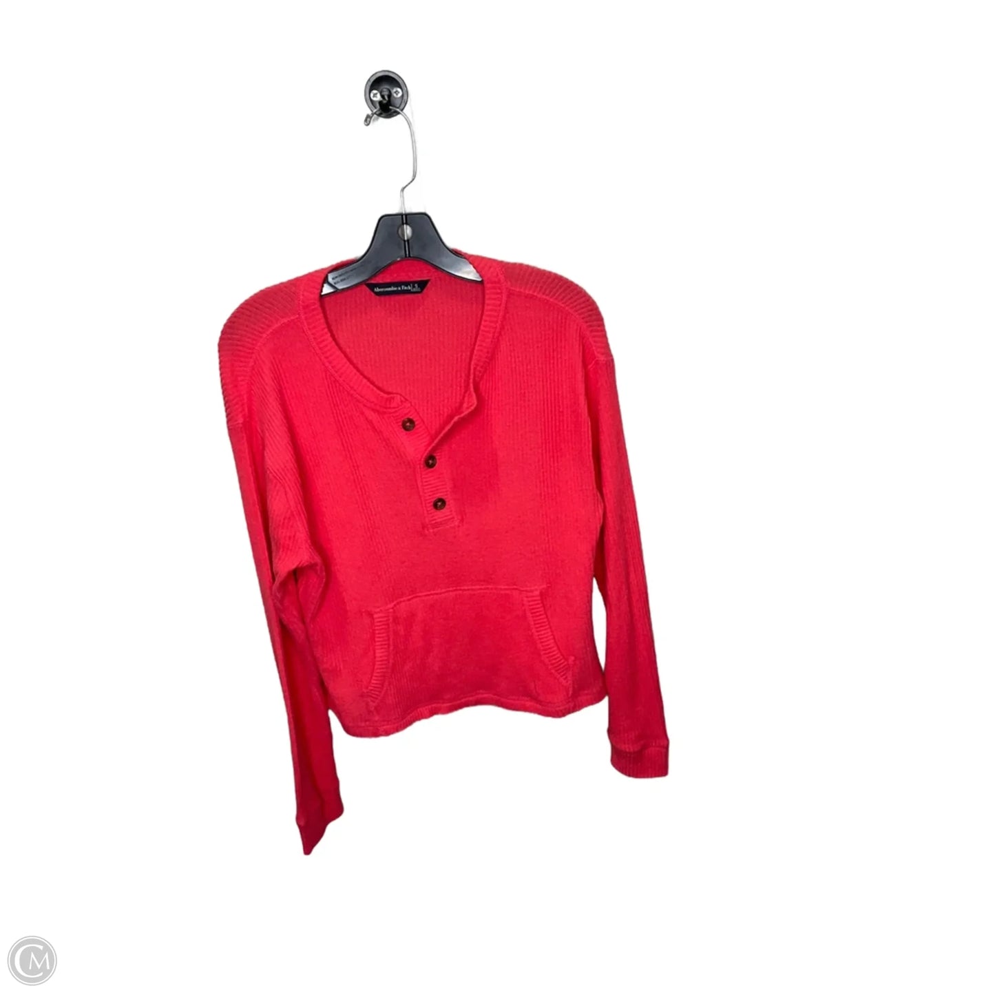 Top Long Sleeve By Abercrombie And Fitch In Coral, Size: S