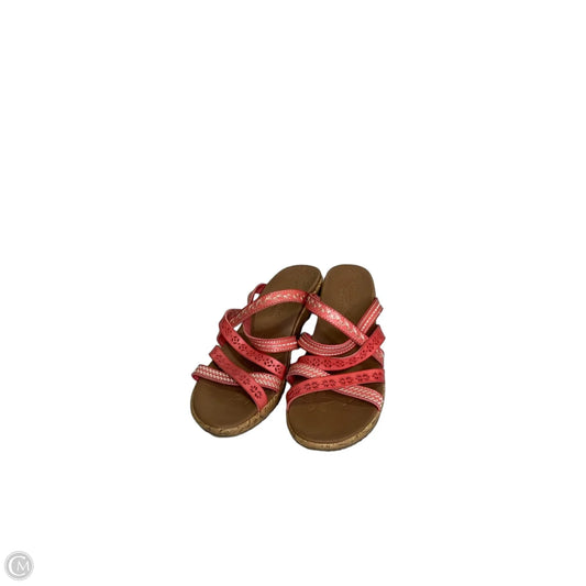 Sandals Heels Wedge By Skechers In Coral, Size: 7