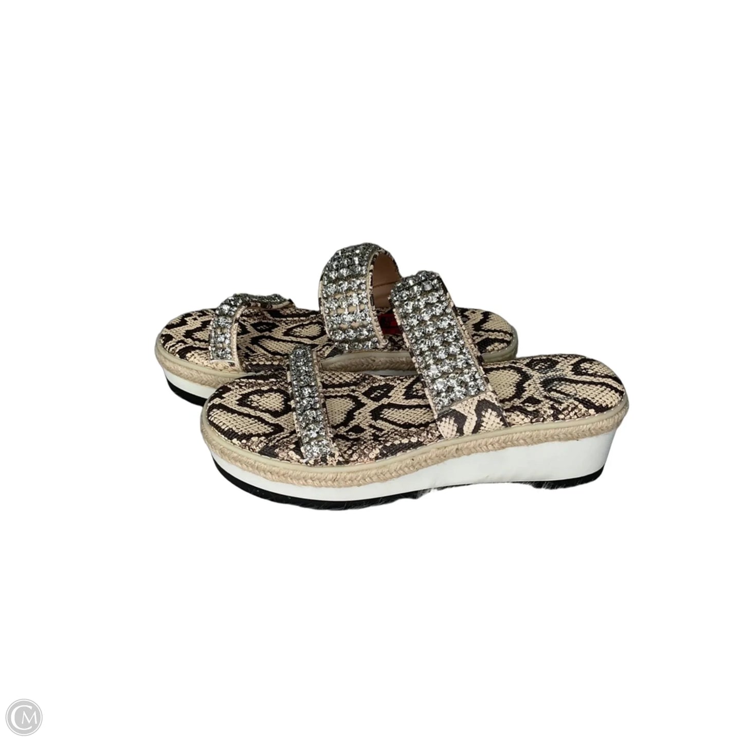 Sandals Heels Platform By Jennifer Lopez In Animal Print, Size: 8