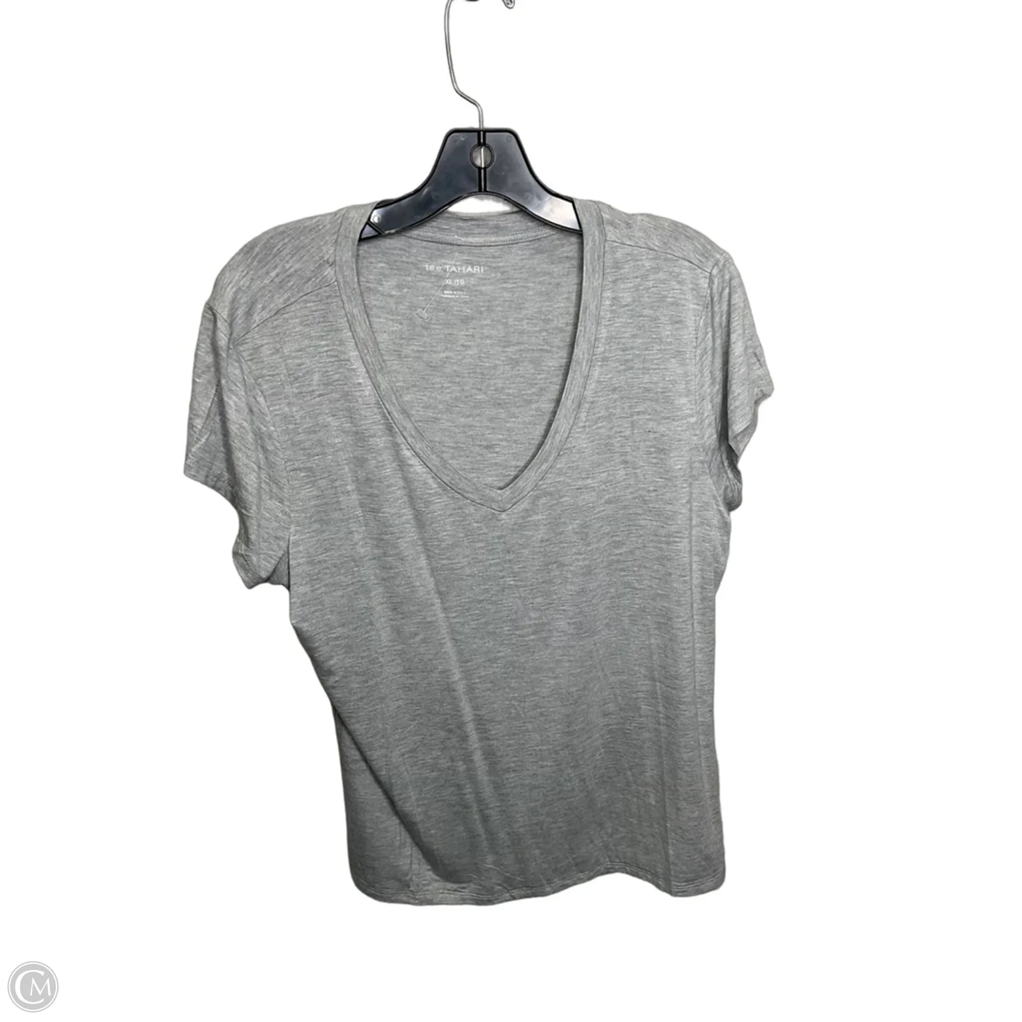 Top Short Sleeve Basic By Tahari In Grey, Size: Xl