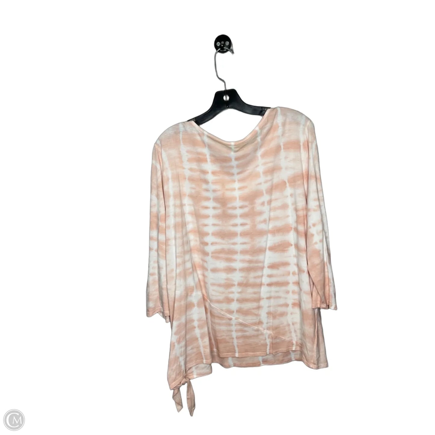 Top 3/4 Sleeve By Chicos In Peach, Size: Xxl