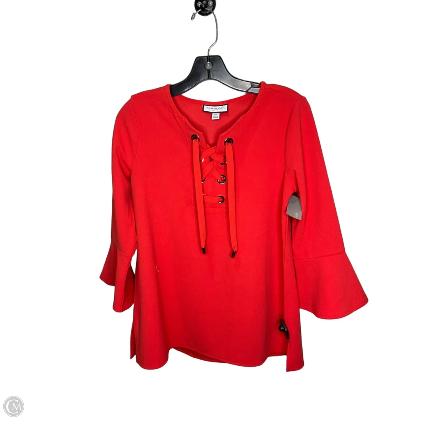 Top 3/4 Sleeve By Charter Club In Red, Size: Mp