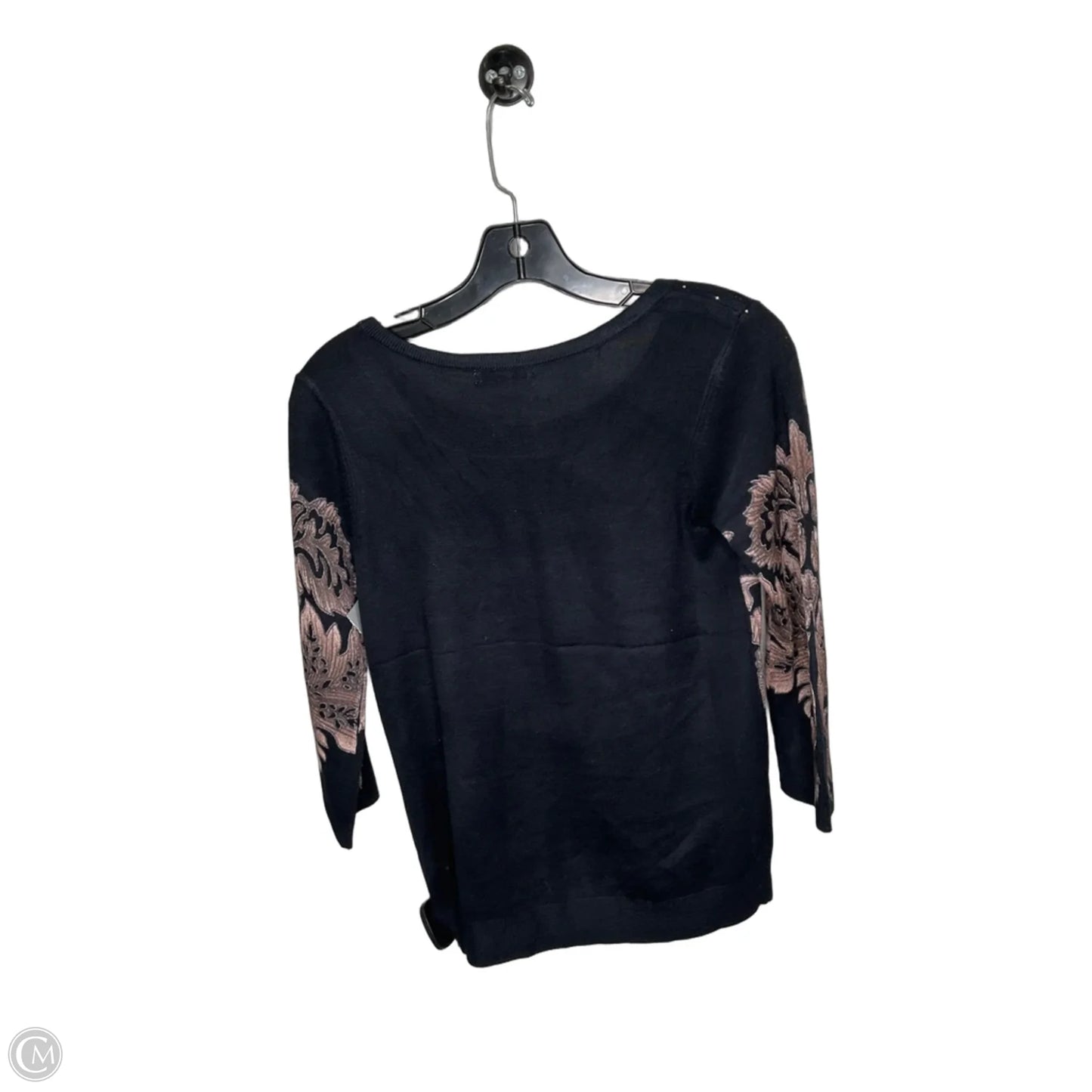 Top 3/4 Sleeve By Emily Daniels In Black, Size: M
