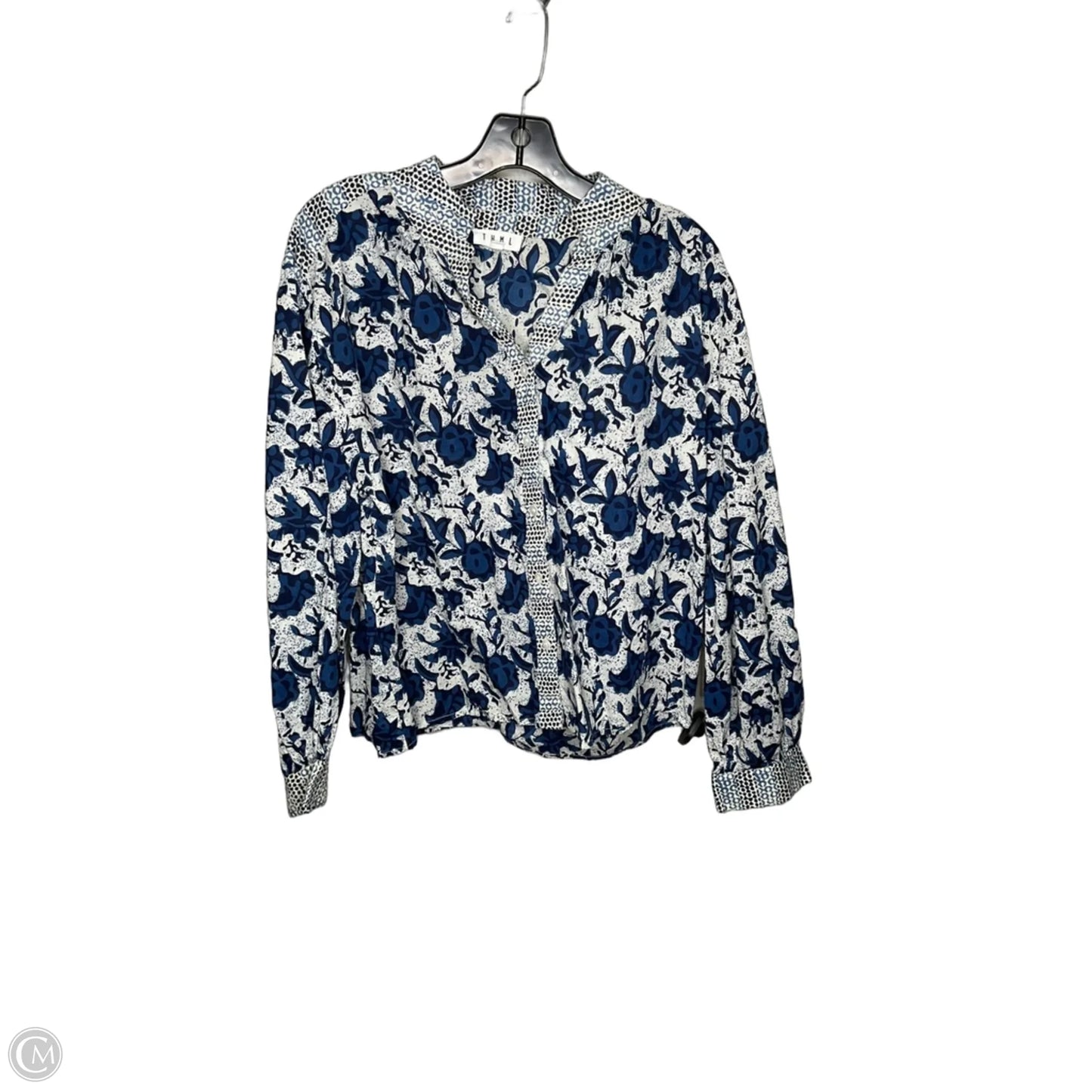 Top Long Sleeve By Thml In Blue, Size: L