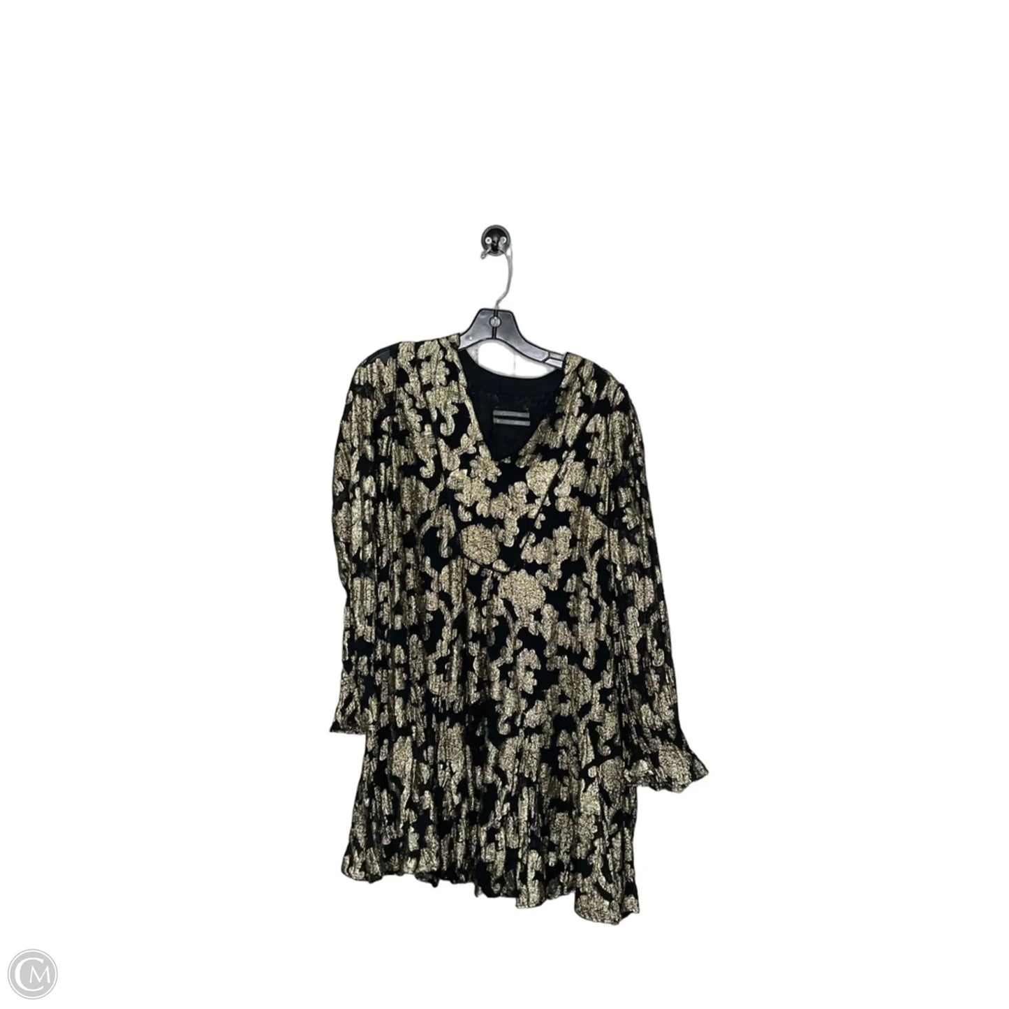 Dress Casual Short By Anthropologie In Black & Gold, Size: M