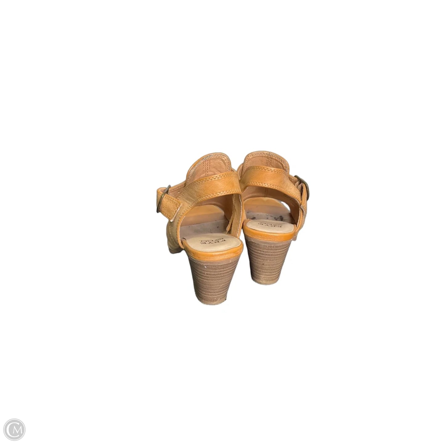 Sandals Heels Block By Frye And Co In Tan, Size: 6.5