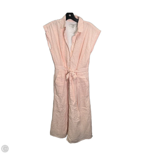 Dress Casual Midi By Loft In Striped Pattern, Size: S
