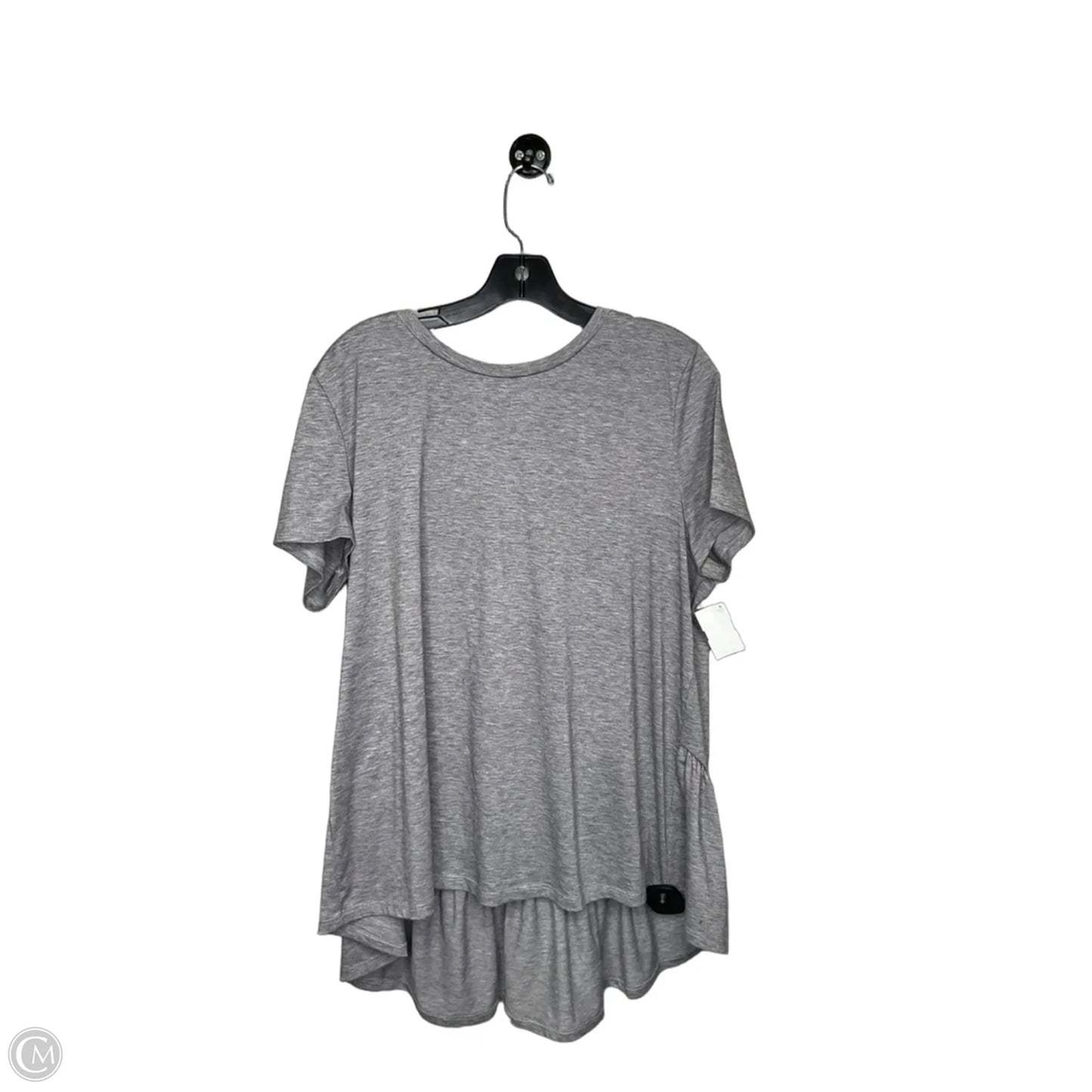 Top Short Sleeve By Emery Rose In Grey, Size: Xxl