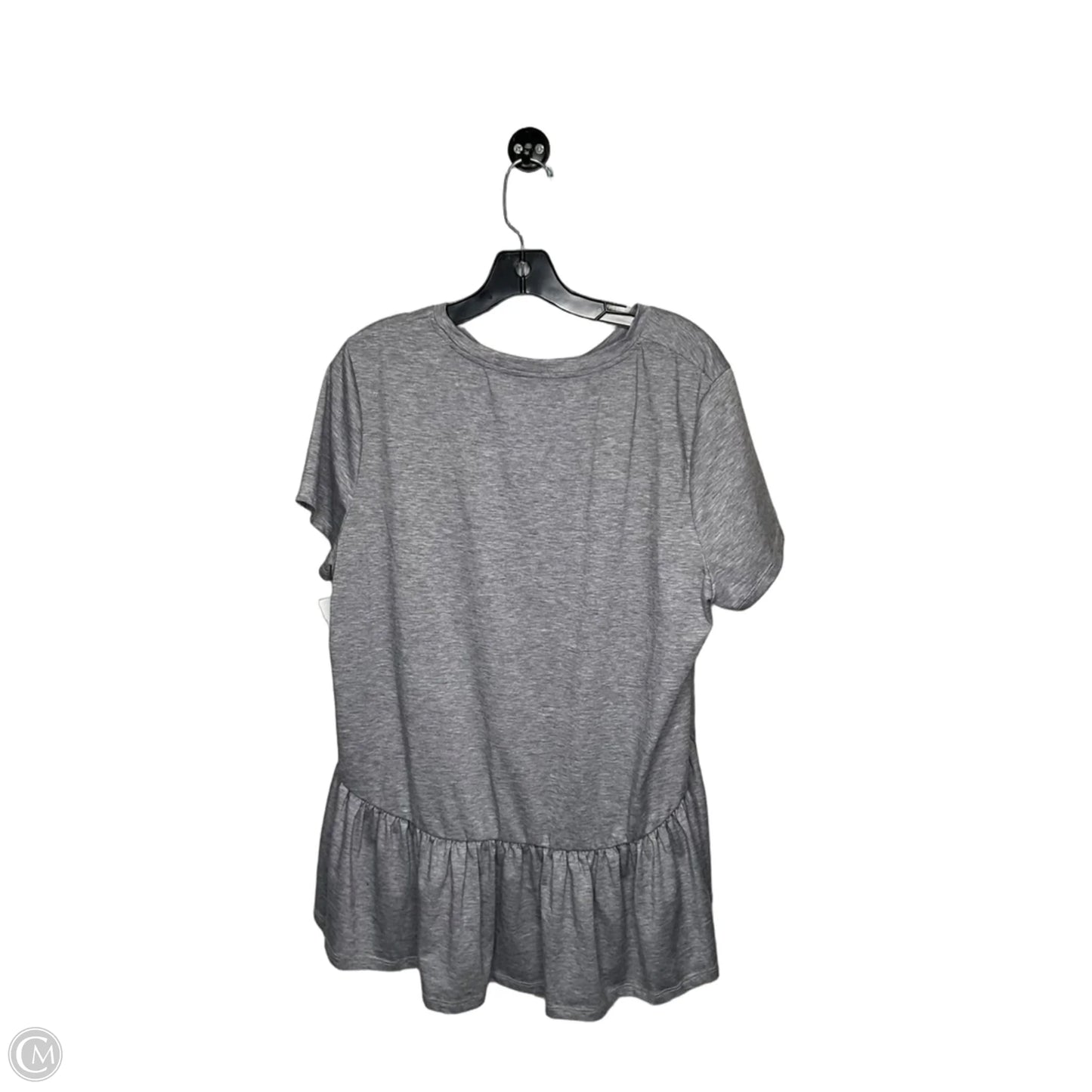 Top Short Sleeve By Emery Rose In Grey, Size: Xxl