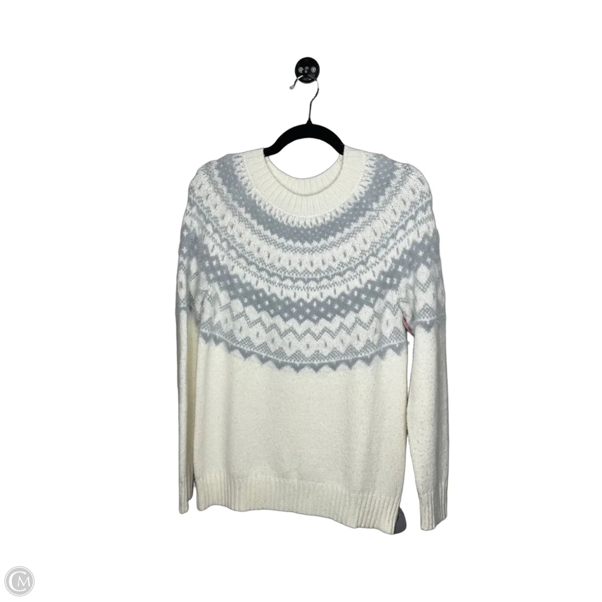 Sweater By Talbots In Cream & Silver, Size: S