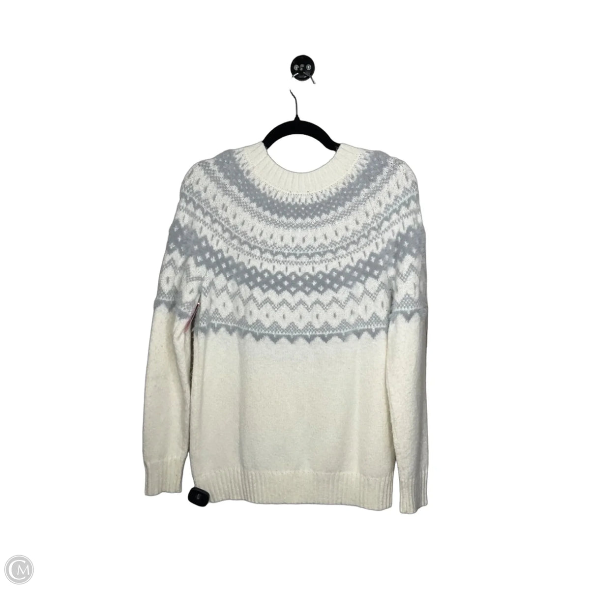 Sweater By Talbots In Cream & Silver, Size: S