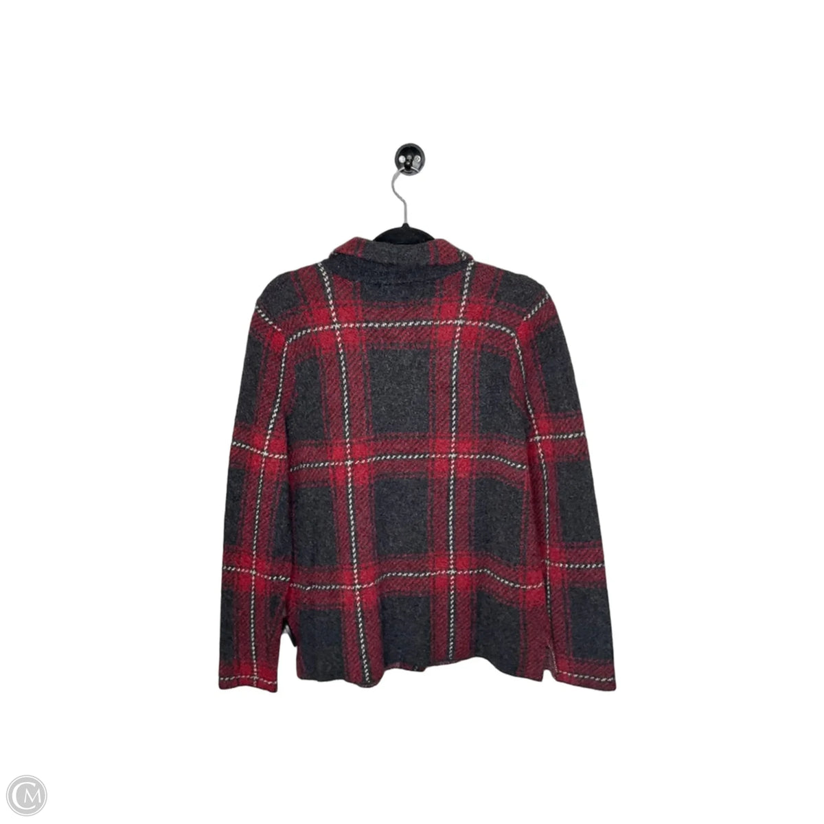 Sweater Cardigan By J. Jill In Grey & Red, Size: Xs