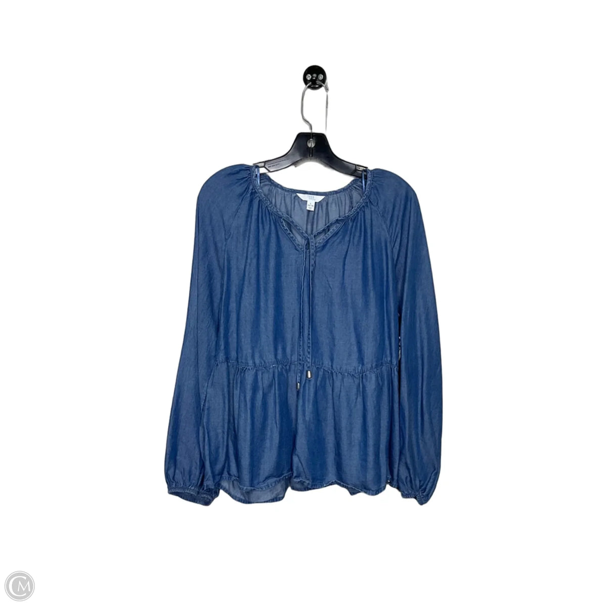 Top Long Sleeve By Time And Tru In Blue Denim, Size: L
