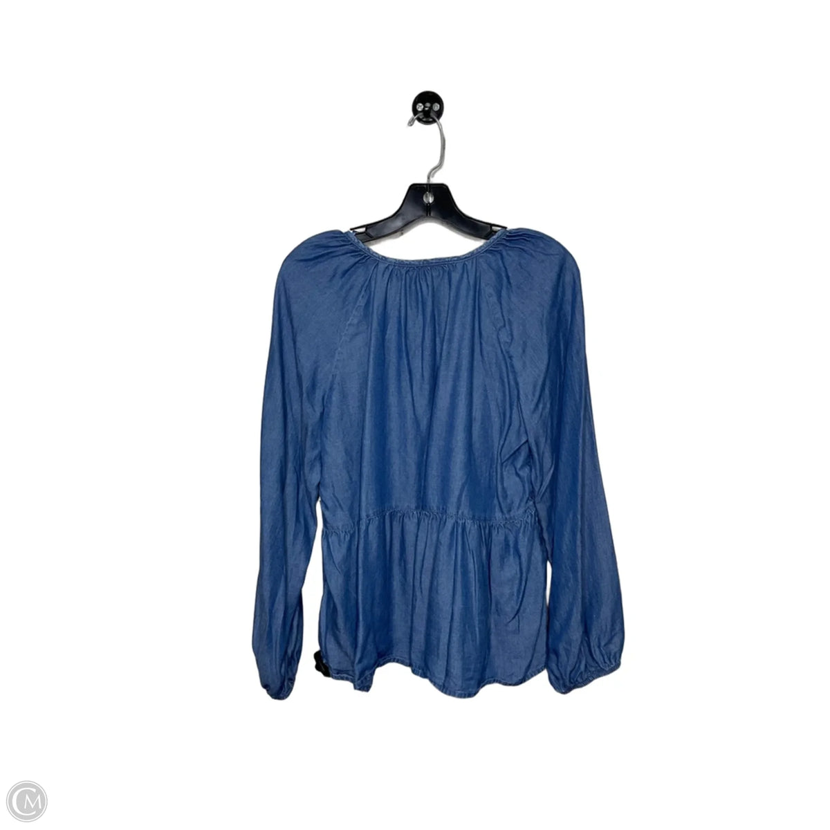Top Long Sleeve By Time And Tru In Blue Denim, Size: L
