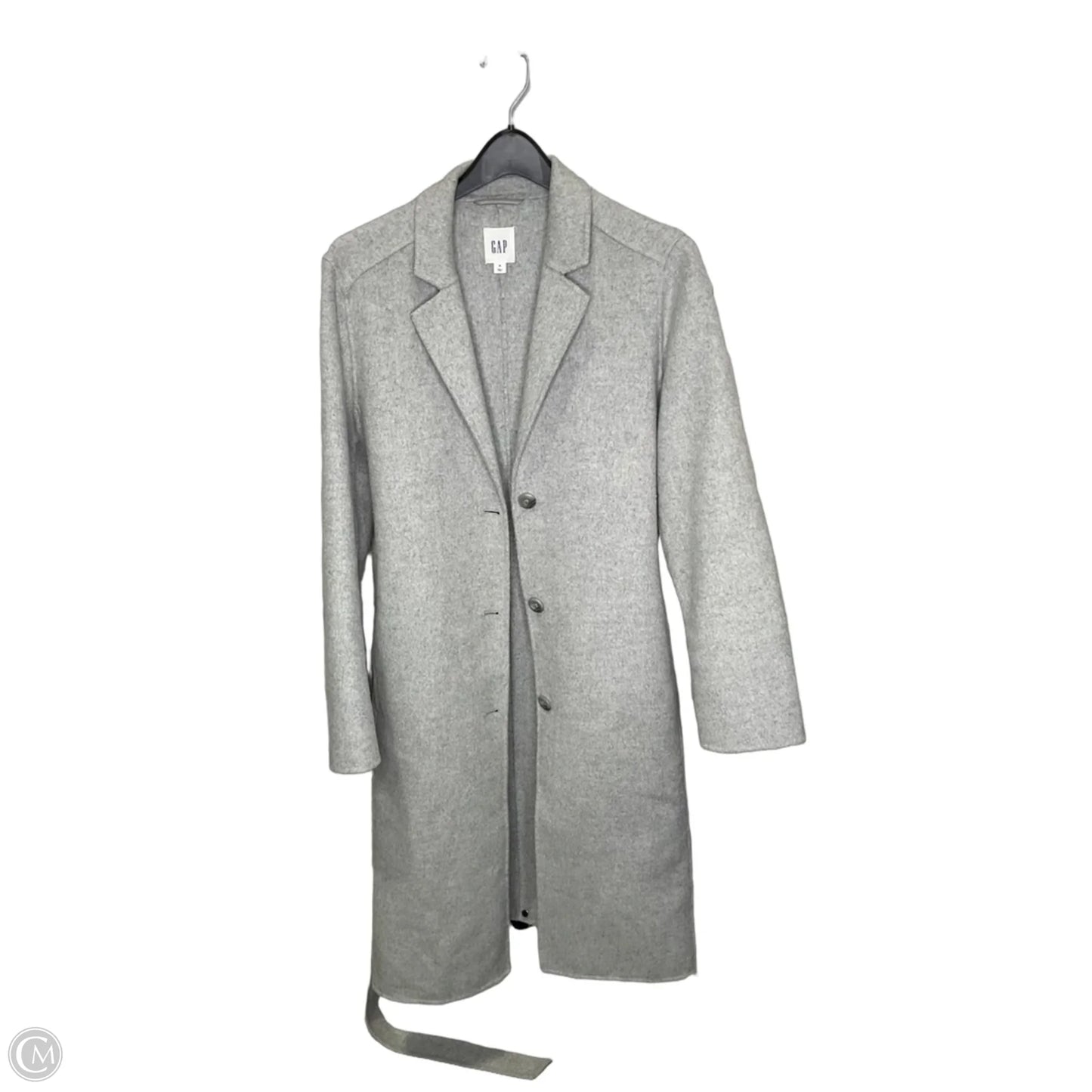 Coat Trench Coat By Gap In Grey, Size: M