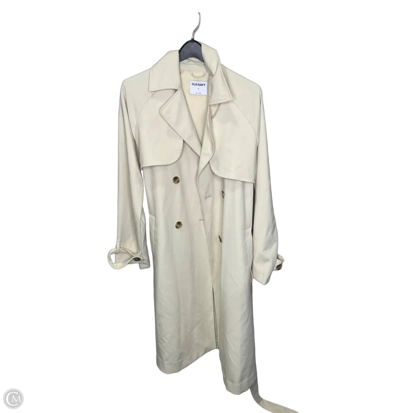 Coat Trench Coat By Old Navy In Cream, Size: M