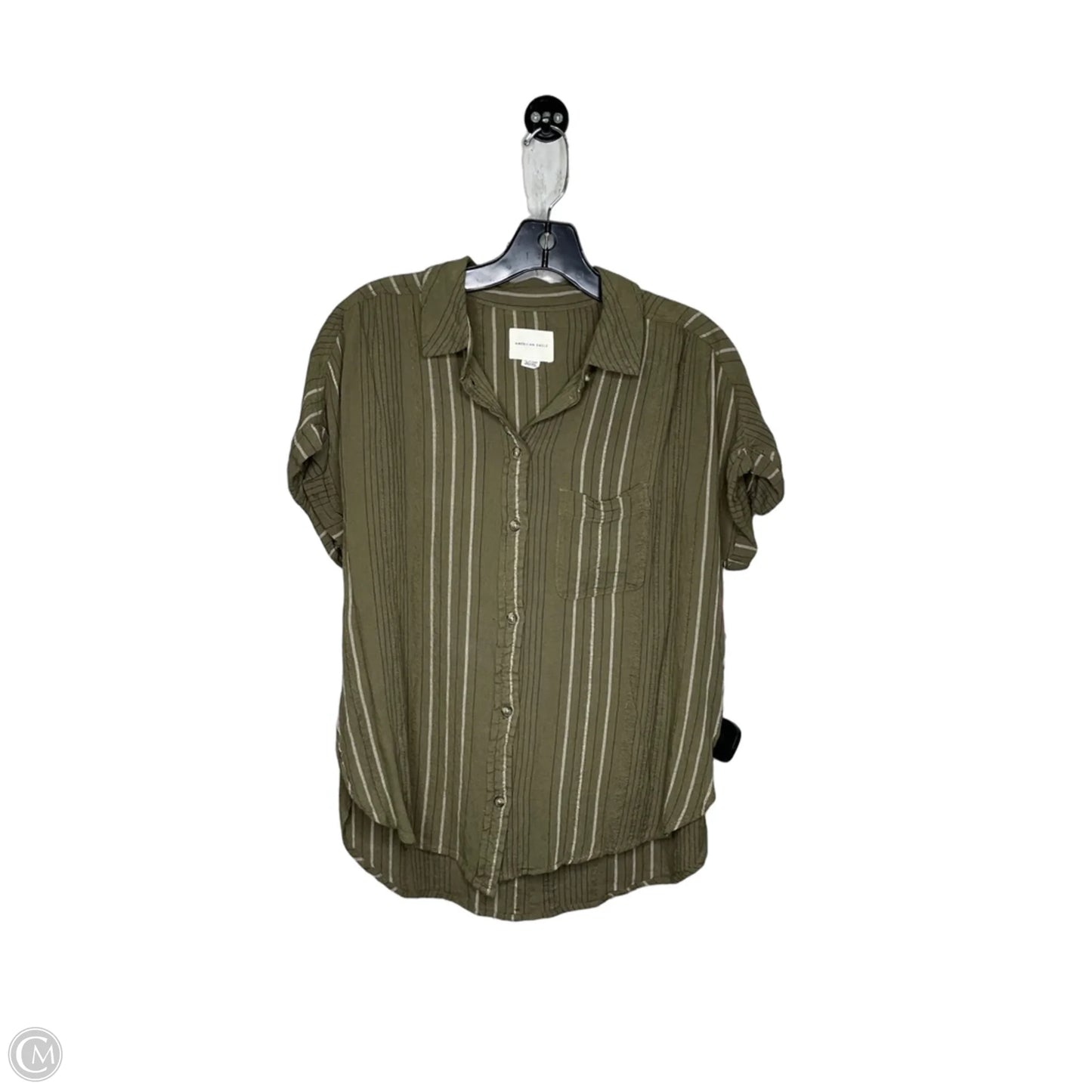 Top Short Sleeve By American Eagle In Green, Size: Xs