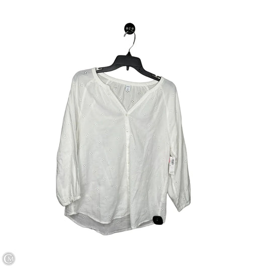 Top 3/4 Sleeve By Old Navy In Cream, Size: M